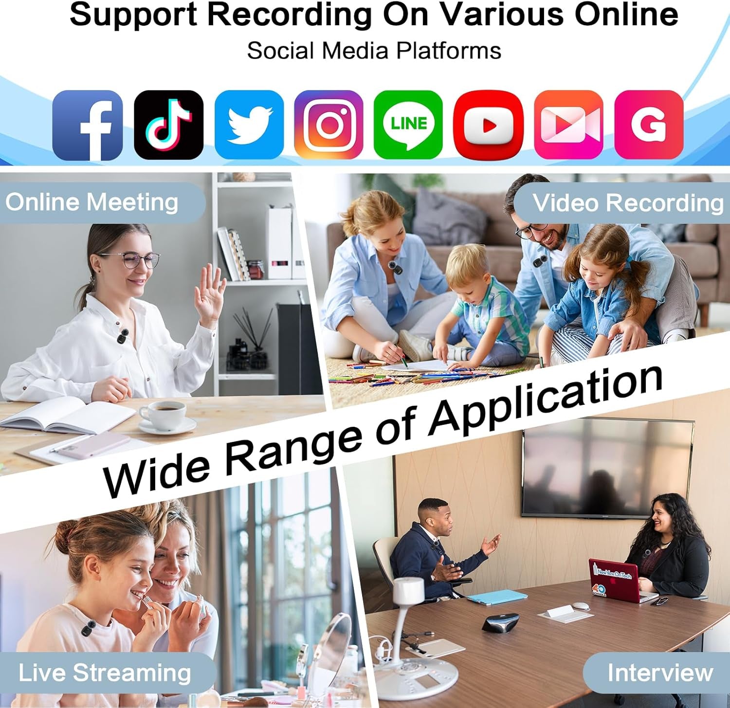 Mini Wireless Lavalier Mikrofon Für Kamera Und Computer, Arbeitszeit Bis Zu 9 Stunden, Mit Abgestufter Rauschunterdrückung, Geeignet Für Tiktok