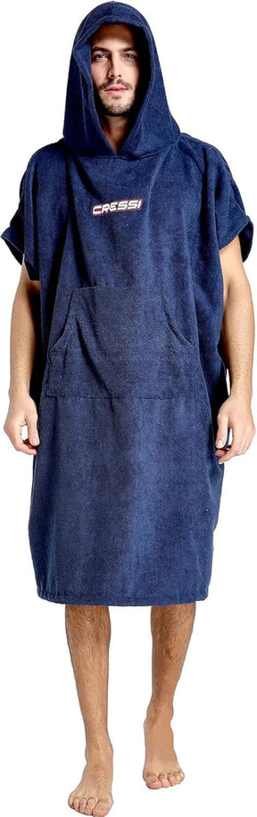 CRESSI Poncho Robe Blue Navy L/XL 92X118 Cm - Multifunktionaler Schutz Poncho Bademantel, Blau Navy, Unisex