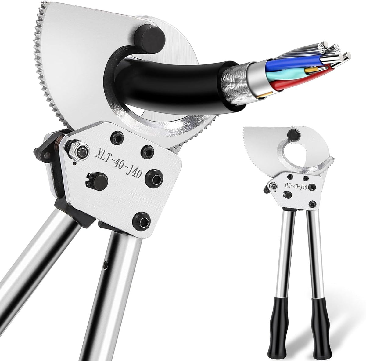 NEWTRY Ratschenkabel-Drahtschneider, Robust, Für Kupfer-Aluminium-Panzerkabel, Schneidet Bis Zu 300 Mm² Und 1000 Paar Kommunikationskabel Für Elektriker, Langlebig, Effizient, Einfache Handhabung