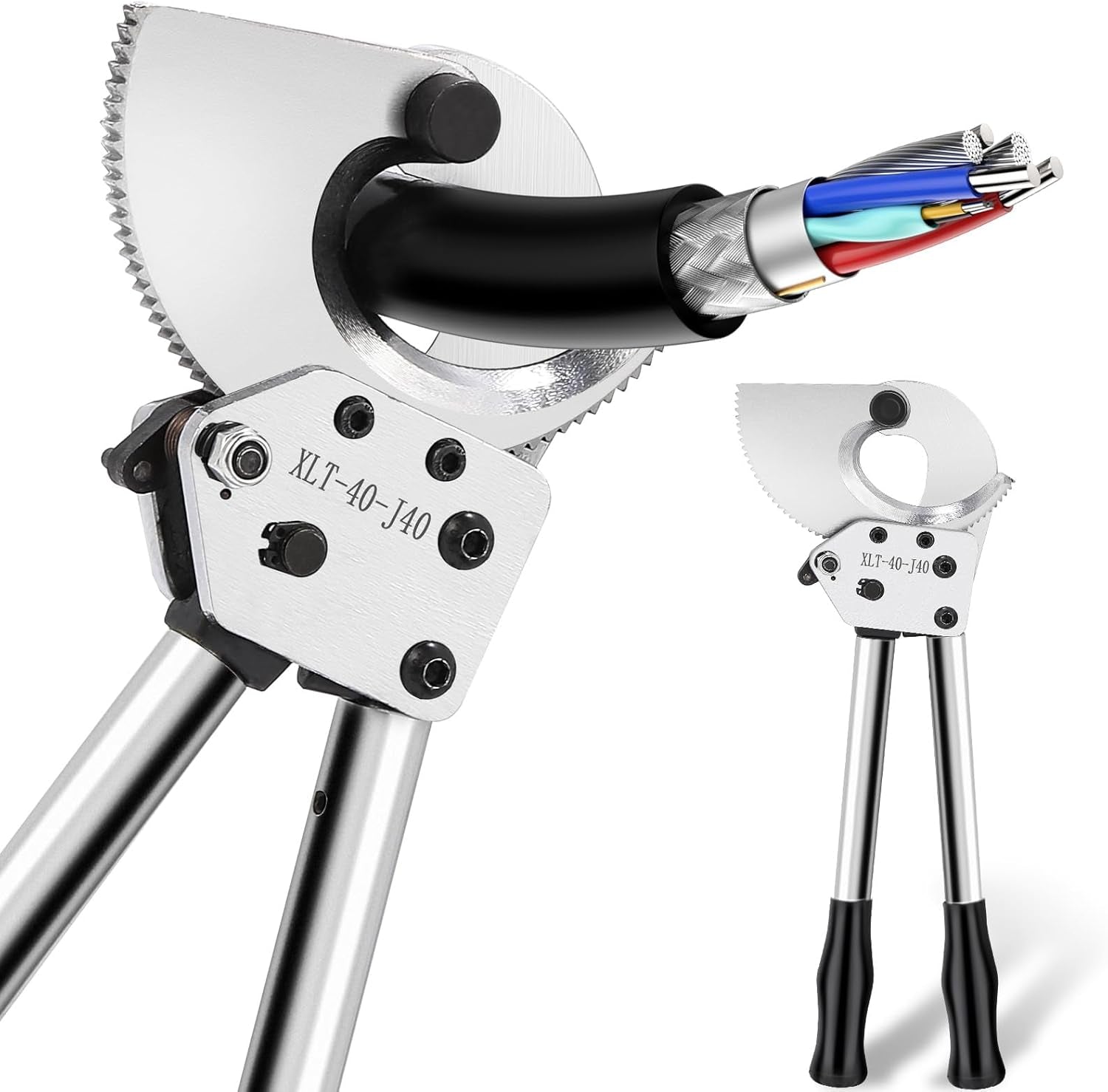 NEWTRY Ratschenkabel-Drahtschneider, Robust, Für Kupfer-Aluminium-Panzerkabel, Schneidet Bis Zu 300 Mm² Und 1000 Paar Kommunikationskabel Für Elektriker, Langlebig, Effizient, Einfache Handhabung