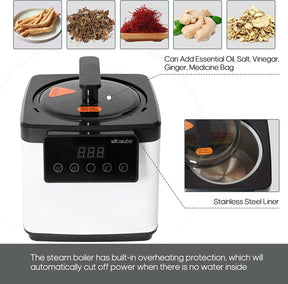 WILLOWYBE Tragbare Dampfbadsauna Mit Bluetooth-Steuerung, Dampfer, Körperzelt, Klappstuhl | Persönliches Heim-Spa