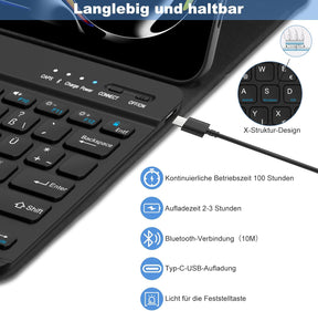 GAOJIE Tastatur Hülle Für Ipad Pro 13 Zoll (M4) 2024, Schutzhülle Mit Bleistifthalter, QWERTZ Deutsches Abnehmbarer Kabellose Tastatur Für Ipad Pro 13 Zoll A2925 A2926 A3007(Schwarz)