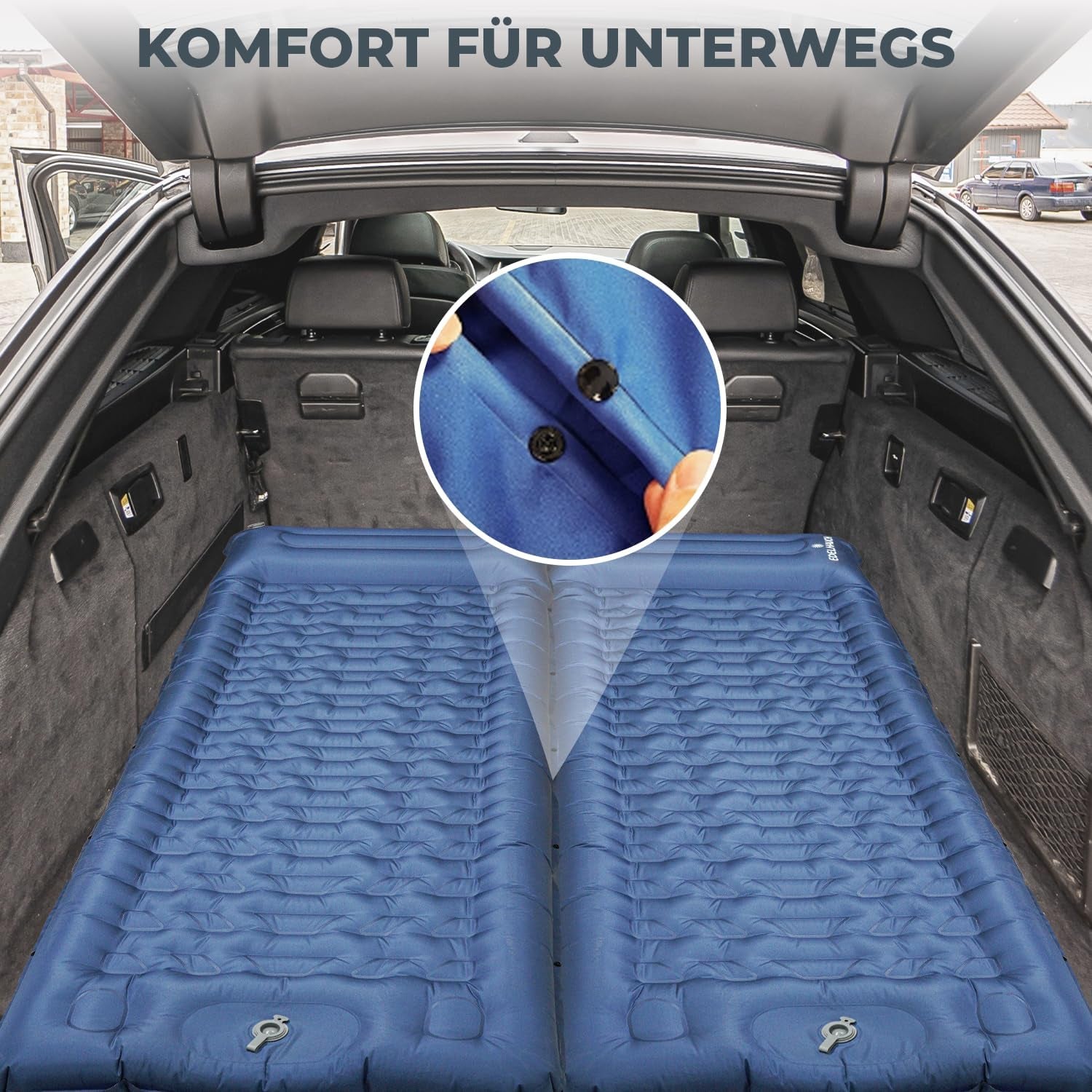Isomatte Ultraleicht 12Cm Dick, Faltbar Mit Integrierter Fußpumpe & Kissen – Vielseitig Einsetzbar Als Camping Matratze, Isomatte Faltbar, Schlafmatte, Auto Matratze & Luftmatratze Camping