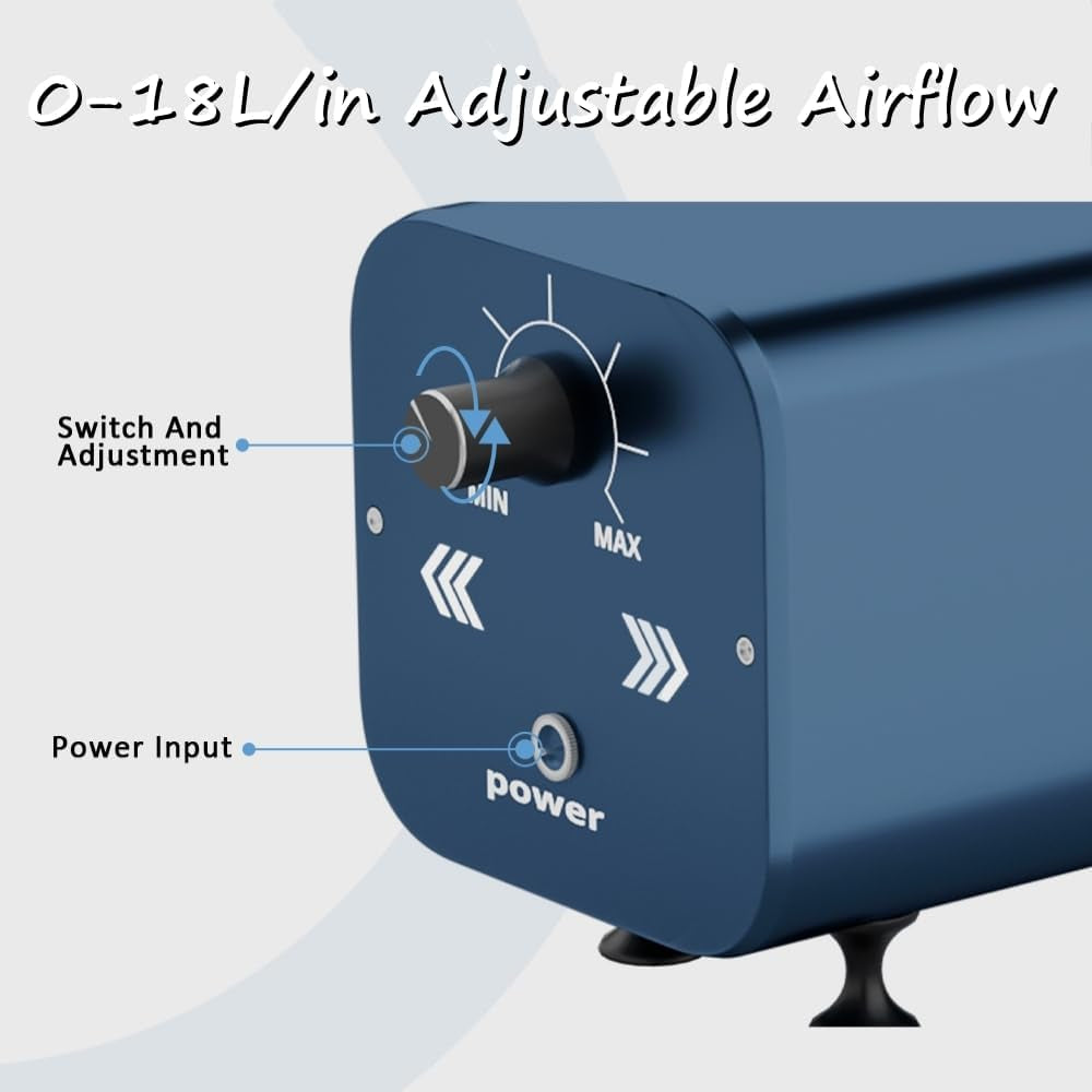Air Assist Laser, 18L/Min Luftpumpe Für Lasergravierer Mit Speed ​​Control, Laserpumpe Für Gravur Schneide Maschine, Kompatibel Mit S9/S10/A5 PRO/A10 PRO/TTS-55 PRO, Luftstromkontroll