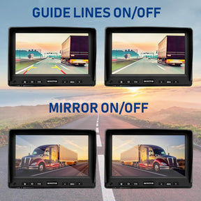 Rückfahrkamera-Set Mit 7"-LCD-1080P Monitor & 170° Weitwinkel- Rückfahrkamera, IP69K Wasserdicht, 4IR Nachtsicht, Diy-Leitfäden,Für Lkw/Anhänger/Bus/Van/Landwirtschaft/Schwertransport(12-32 Volt)