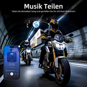 WAYXIN R16 Motorrad Bluetooth Headset –Motorradhelm -Intercom Mit Dual-Chip, Multi-Audio,Ip67 Wasserdicht, Musik Teilen & Fm-Radio, Für 6 Personen-Gruppe – Kompatibel Mit Anderen Marken