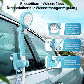 Autopkio Tragbare Campingdusche, Camping Dusche Akku Mit Pumpe Und Smart Display, Mobile Dusche Outdoor Set Mit Duschkopf Für Wandern Autowaschen Haustier Garten