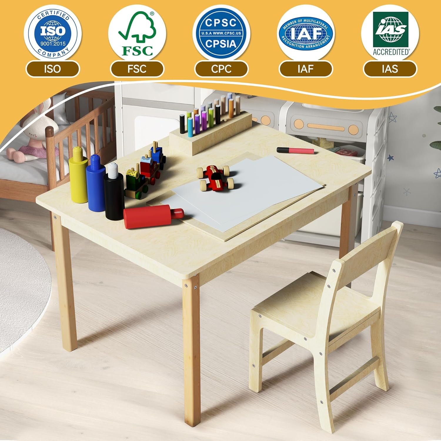 Holz Kinder Tisch- Und Stuhlset, Kleinkind Schreibtisch Und Stuhlset