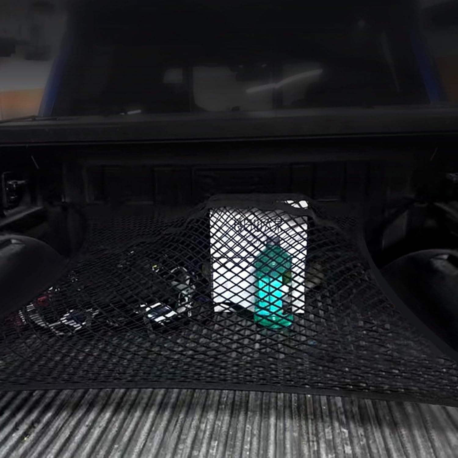 Hochelastisches Gepäcknetz Für Pickup-Trucks, Kofferraum Gepäcknetz & Anhängernetz, Auto-Gepäcknetz Mit Einhaken, Kofferraumnetztasche Für LKW, SUV, Usw (D, Doppelschicht)