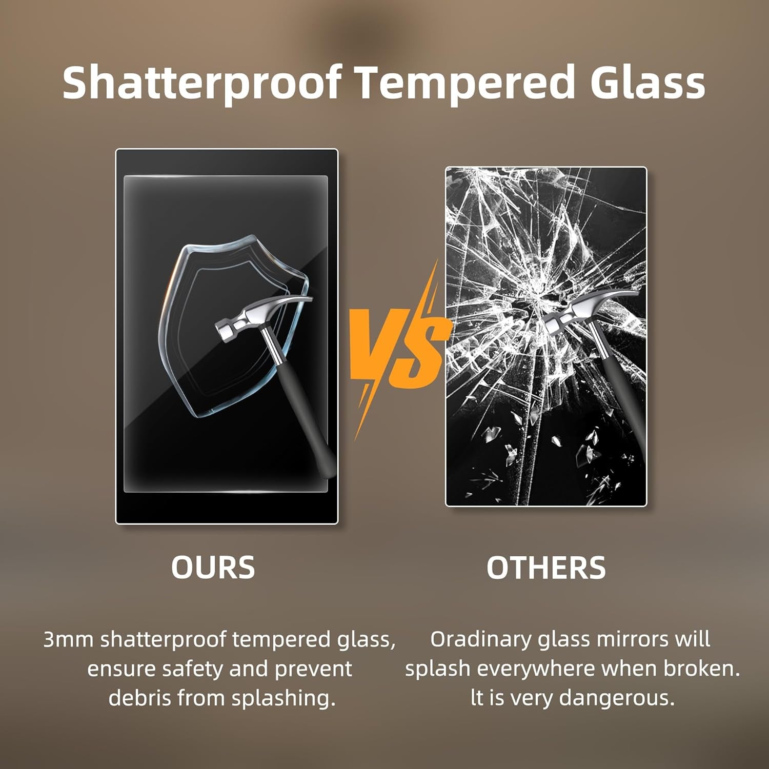 Hansong Hollywood Spiegel Mit Beleuchtung, Dimmbar, Hintergrundbeleuchtung + Frontbeleuchtung, Make up Spiegel Mit Beleuchtung Für Die Wand, Memory-Funktion, Gehärtetes Glas