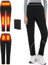 FERNIDA Damen Beheizte Hose, Thermounterwäsche Heizhose Thermo Leggings Mit Power Bank, Damen Beheizte Baselayer Hose,8 Heizkissen