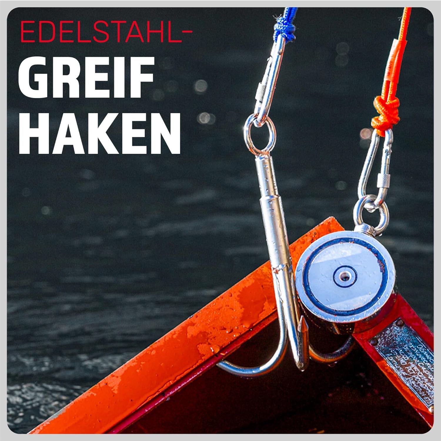 Magnetfischen Set - 150 KG - Ø60Mm - Neodym Magnet Mit 2 Seilen, Greifhaken & Handschuhe - Magnet Fischen Angel - Ösenmagnet - Fishing Magnetangel - Magnetangeln Set