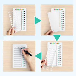 Checklist Board, Stick-On Task List, Reusable Memo Board for Children, Task Planner Children, Task List for Children (To-Do-Liste-2Pcs)