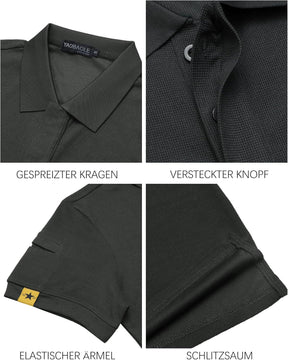Herren Poloshirt Kurzarm – Unifarbenes Freizeit Polohemd, Atmungsaktives Sommer Poloshirt Mit Kragen Und Knopfleiste