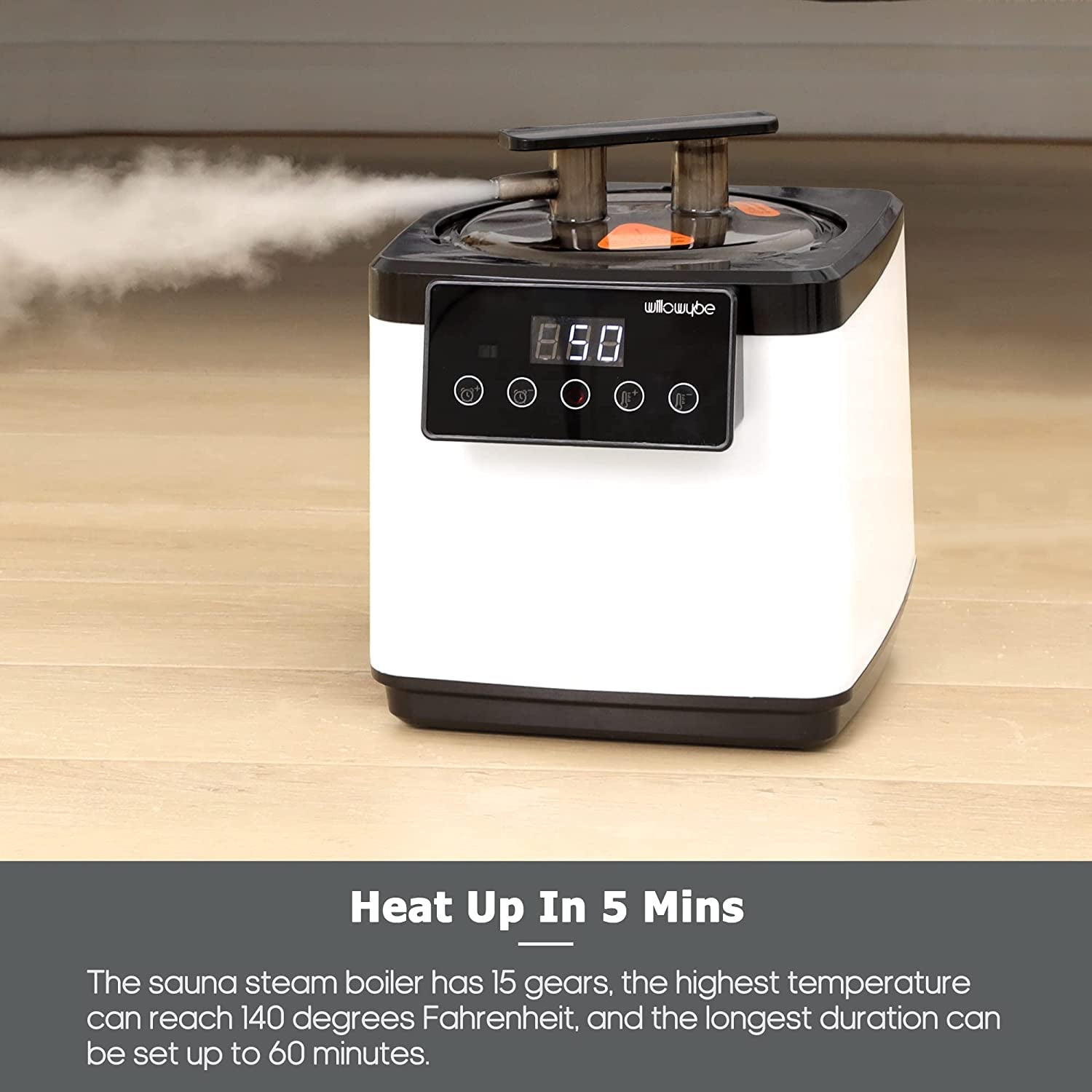 WILLOWYBE Tragbare Dampfbadsauna Mit Bluetooth-Steuerung, Dampfer, Körperzelt, Klappstuhl | Persönliches Heim-Spa