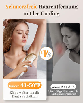 IPL Geräte Haarentfernung Mit Gefrierfunktion, 999,900 Lichtimpulse 9 Intelligente Energiestufen Haarentfernung Laser, Schmerzfreie Haarentfernungsgerät Für Männer, Frauen, Körper Zu Hause