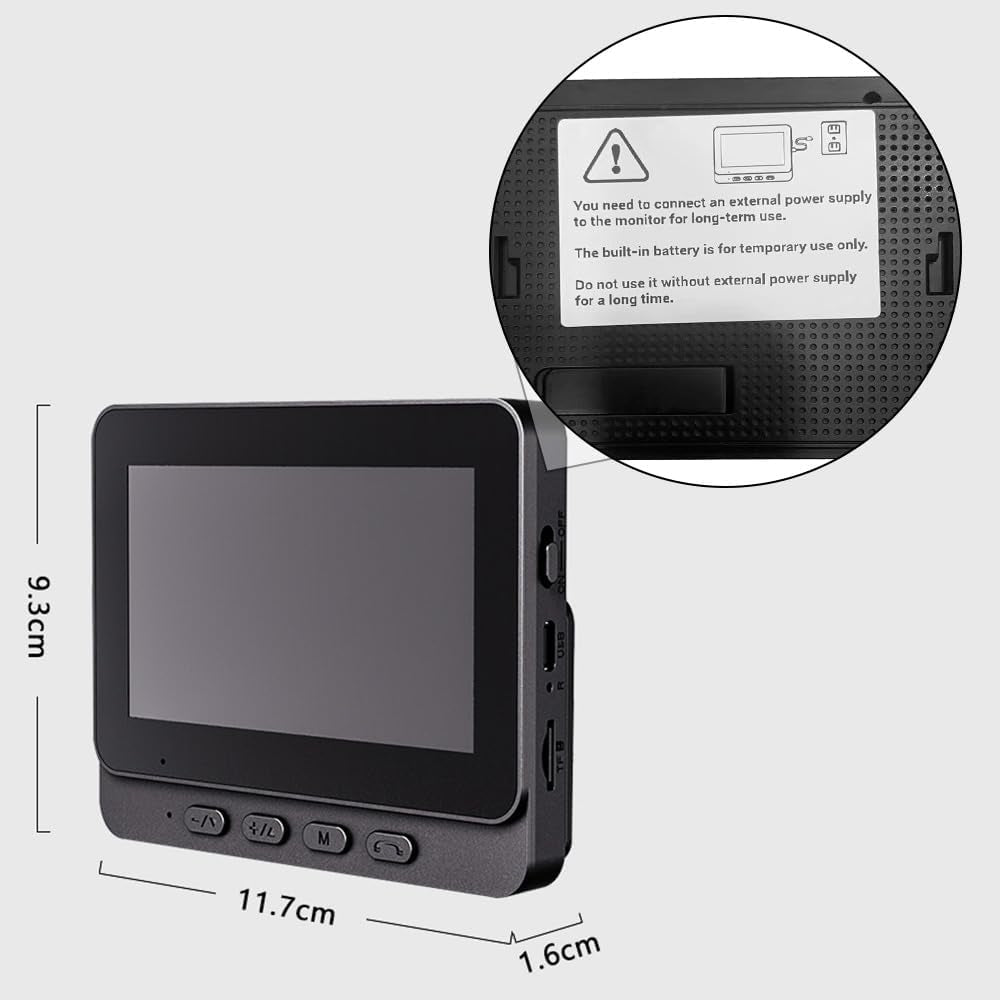 Irishom Visuelle Türklingel, Kabellos, Mit Ips-Display Von 10,9 Cm (4,3 Zoll), 2,4 G, Intelligente Videoüberwachung, High Definition, Bidirektional, Für Villa/Büro/Wohnung