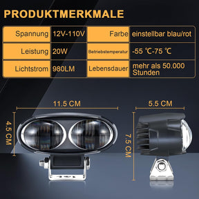 Dinfu 2Pcs 30W LED Gabelstapler Leuchtet Seitenleuchten Warnscheinwerfer Sicherheitswarnleuchte 12-80V Staplerwarnleuchte Für Autos Stapler Fahrzeug Rückwärtsfahre