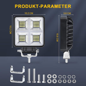 Dinfu 2 Pack 160W LED Scheinwerfer Lampen12V Led Arbeitsscheinwerfer Zusatzscheinwerfer, 6000K LED Arbeitsleuchte Offroad Flutlicht Für SUV ATV Truck KFZ