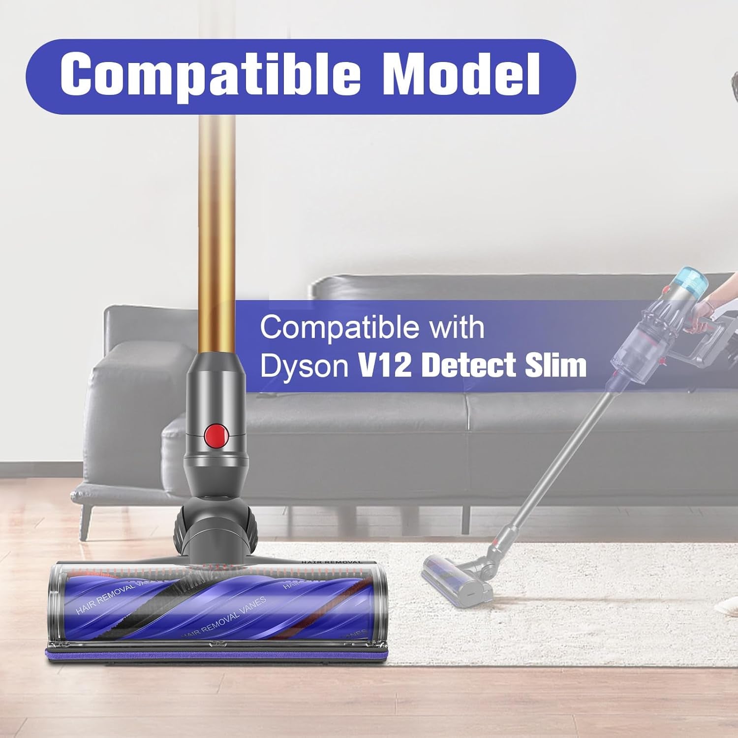 Ersatzteile Bürste Für Dyson V12 Detect Slim Anti-Verwirrung Bodendüse, Geeignet Für Hartholzböden Und Teppiche