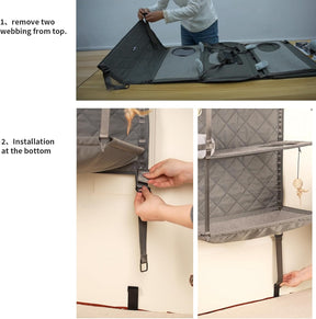 Hängender Kratzbaum - Tür Montiert Climber Katze Wand Katze Hängematte Für Indoor, Hanging/Erhöhte Bett - 4 Geschichte Mit Abnehmbaren Kissen, Ball Spielzeug Und Rollolo Katzenmöbel