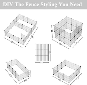 PILIN Kaninchengehege, Metallzaun, Drahtkäfig Mit Wasserdichter Matte, DIY Montage Von Verschiedenen Größen Von Metalldrahtkäfig 30X38 12Pcs