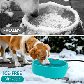 Beheizter Wassernapf Für Hunde, 3.7L Beheizter Haustiernapf, Beheiztes Frostschutz Tränkebecken, 2M Anti-Bite Kabel, Beheizbarer Wassernapf Für Hunde Katze Hasen Hühner Im Winter