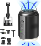 Elektrische Luftpumpe Für Luftmatratze, 5.2Kpa Mini Electric Air Pump Tragbare Mit Campinglampe & Wiederaufladbare Akku, Kompakt Schnell Zum Aufblasen Und Entleeren Für Poolschwimmer Boote