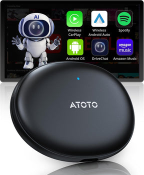 AD5 Wireless Carplay Adapter & Android Auto Adapter, Plug & Play Car Video Box, 2025 Upgrade Ai Box Carplay Dongle Mit Netflix, Youtube, Dual Wi-Fi, Bluetooth, Chatgpt, Grauschwarz